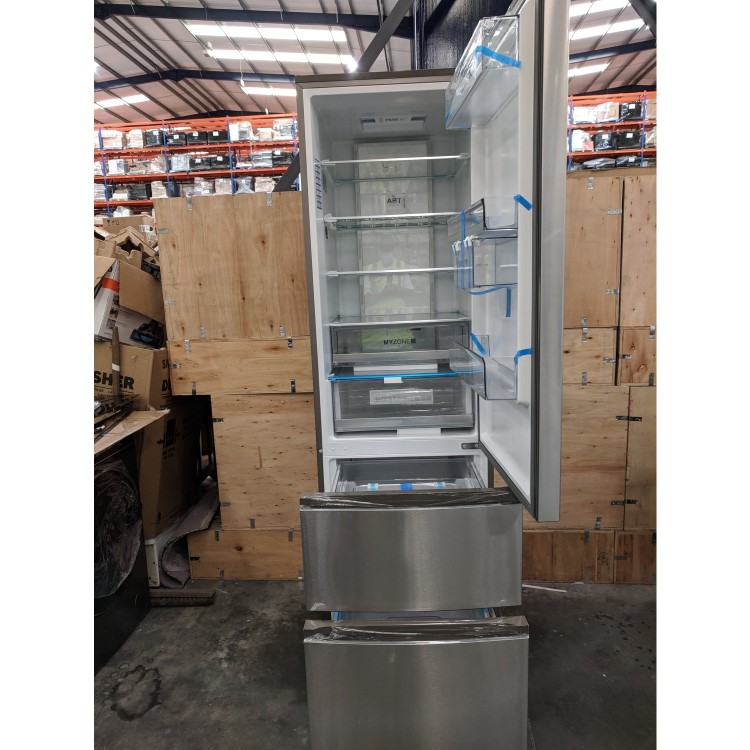 Refurbished Haier A3FE737CMJ Freestanding 350 Litre 60/40 Frost Free Fridge Freezer Stainless Steel