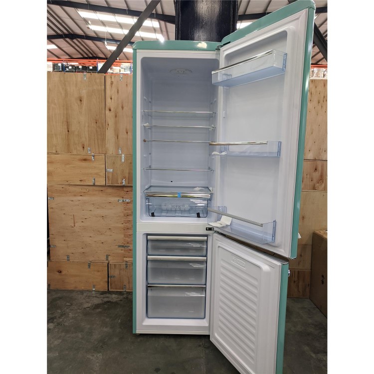 Refurbished electriQ 60/40 Retro Freestanding Fridge Freezer - Blue