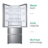 Haier 424 Litre French Style American Fridge Freezer - Stainless steel