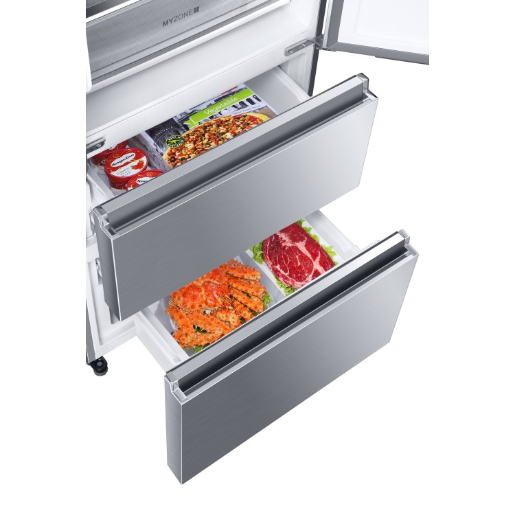 GRADE A2 - Haier HB16WMAA Multidoor American Fridge Freezer With Water Dispenser - Inox Look