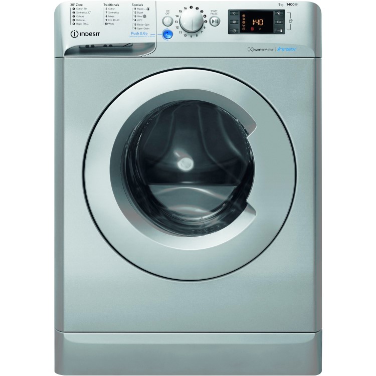 Indesit 9kg 1400rpm Freestanding Washing Machine - Silver