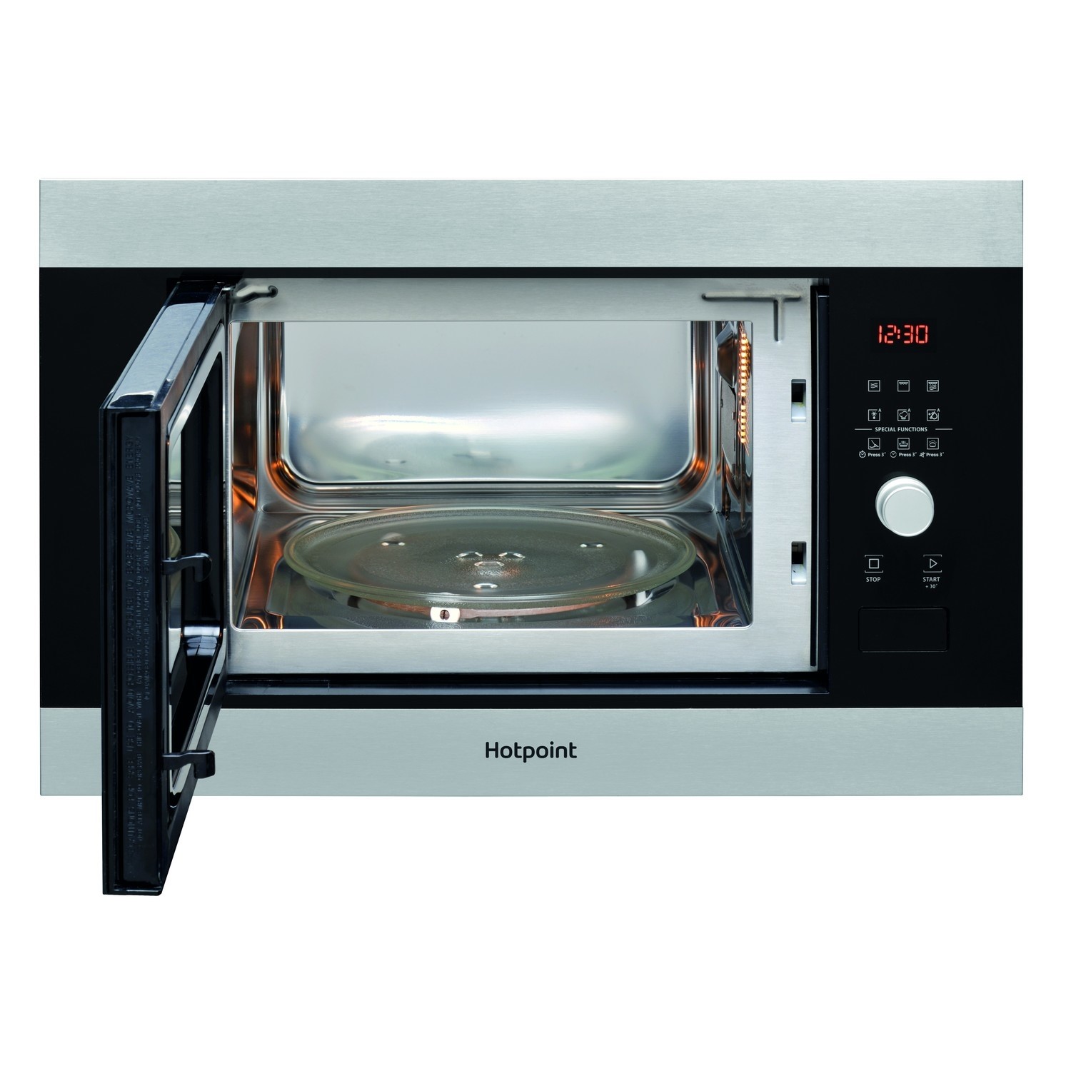 Refurbished Hotpoint MF25GIXH Built In 25L 900W Microwave Stainless
