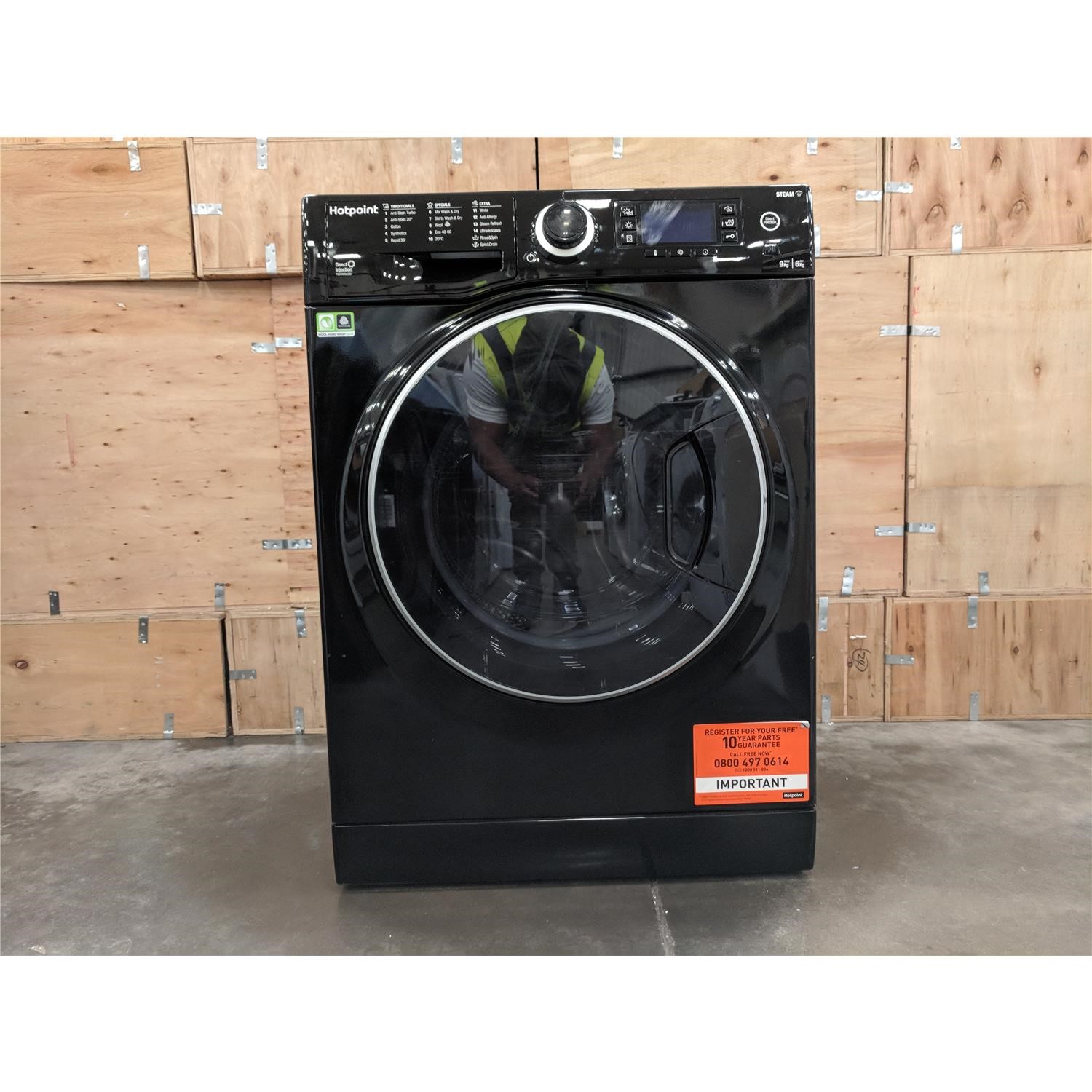 Refurbished Hotpoint RD966JKDUKN Freestanding 9 6KG 1600 Spin Washer Dryer