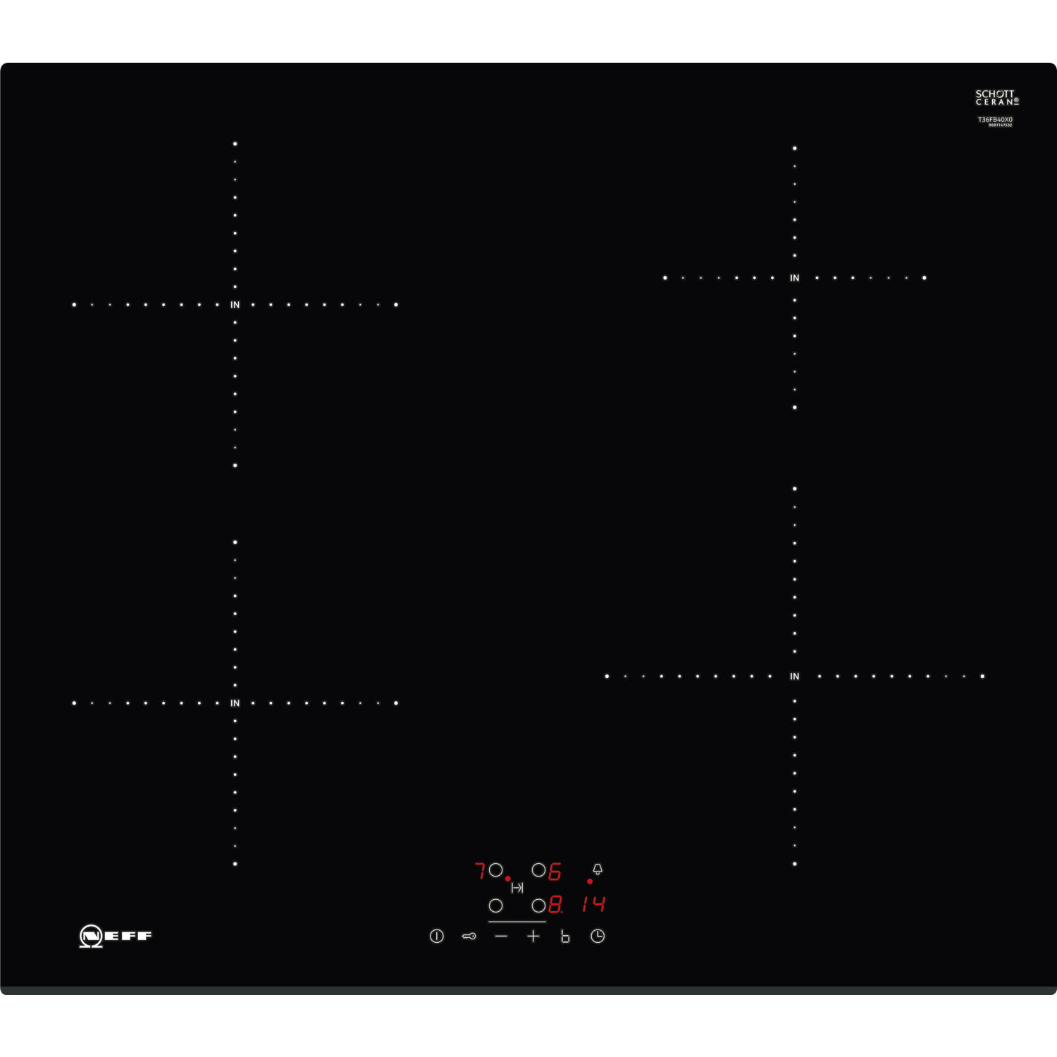 Refurbished Neff N50 T36FB40X0 59.2cm Touch Control 4 Zone Induction Hob