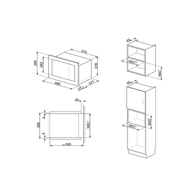 Smeg Cucina Built-in 900W Microwave with Grill - Stainless Steel