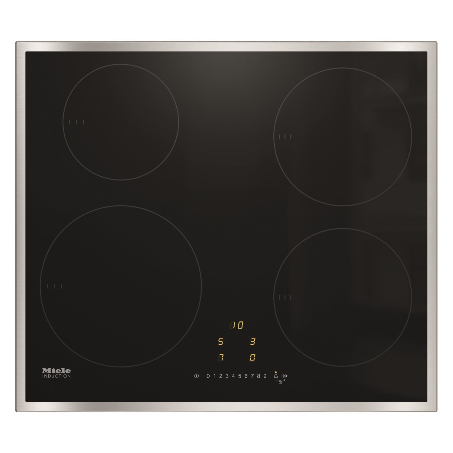 Refurbished Miele KM7201FR 58cm Touch Control 4 Zone Induction Hob with Stainless Steel Frame