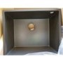 GRADE A2 - Single Bowl Undermount Black Granite Composite Kitchen Sink - Enza Madison