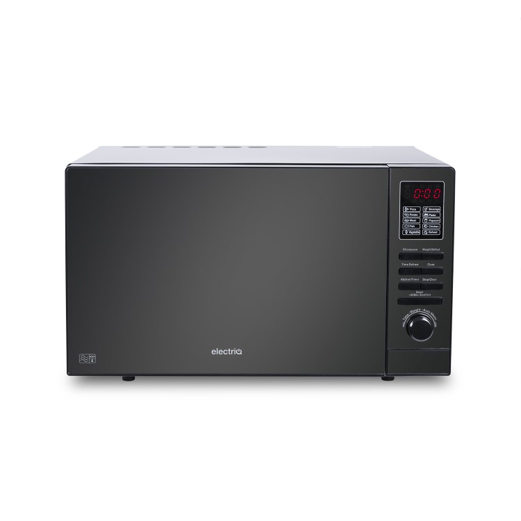 GRADE A1 - electriQ 25L 900W Freestanding Microwave with Digital Display in Black