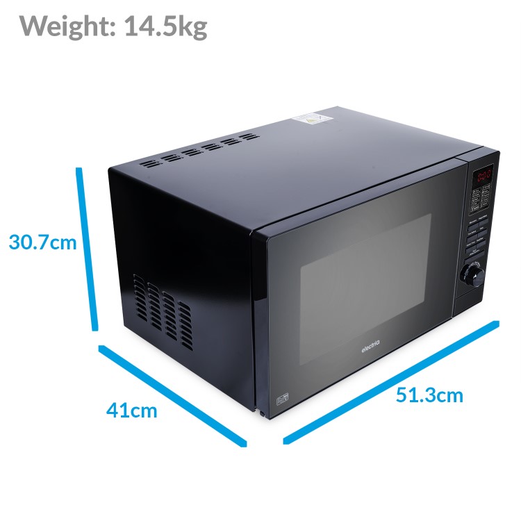 GRADE A1 - electriQ 25L 900W Freestanding Microwave with Digital Display in Black