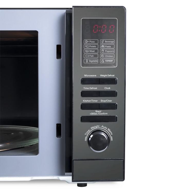 GRADE A1 - electriQ 25L 900W Freestanding Microwave with Digital Display in Black
