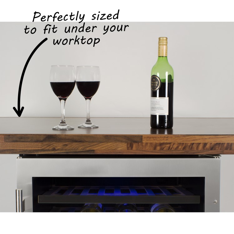 GRADE A2 - ElectrIQ 60cm Wine Cooler Full Range Dual Zone - Stainless Steel