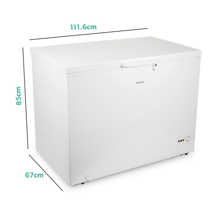 Refurbished electriQ 300 Litre Chest Freezer 67cm Deep  112cm Wide - White