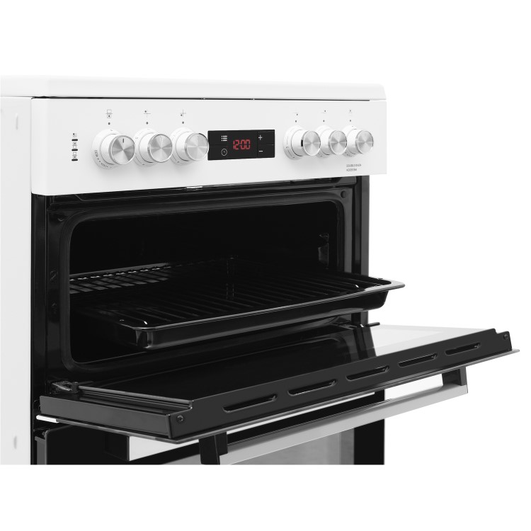 GRADE A2 - Beko KDC653W 60cm Double Oven Electric Cooker With Ceramic Hob And Programmable Timer White