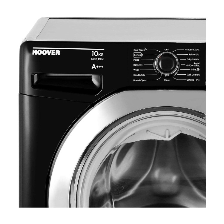 Refurbished Hoover Dynamic Next DXOA410C3B Smart Freestanding 10KG 1400 Spin Washing Machine Black