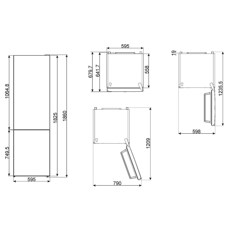Refurbished Smeg FC18EN1W Freestanding 302 Litre 60/40 Fridge Freezer White