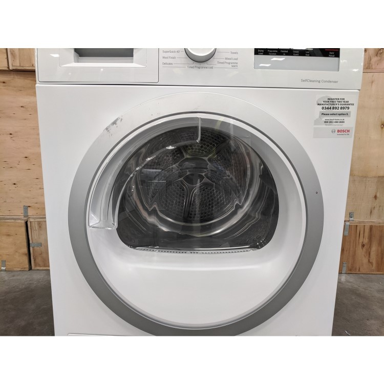 Refurbished Bosch WTW85231GB 8kg Freestanding Heat Pump Tumble Dryer With Self Cleaning Condenser - White
