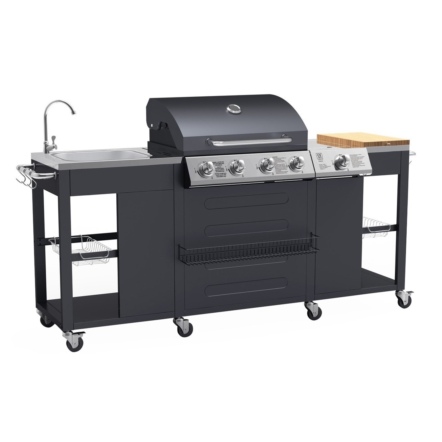 The Texas Outdoor 4 Burner BBQ Kitchen Includes BBQ Cover & Utensils