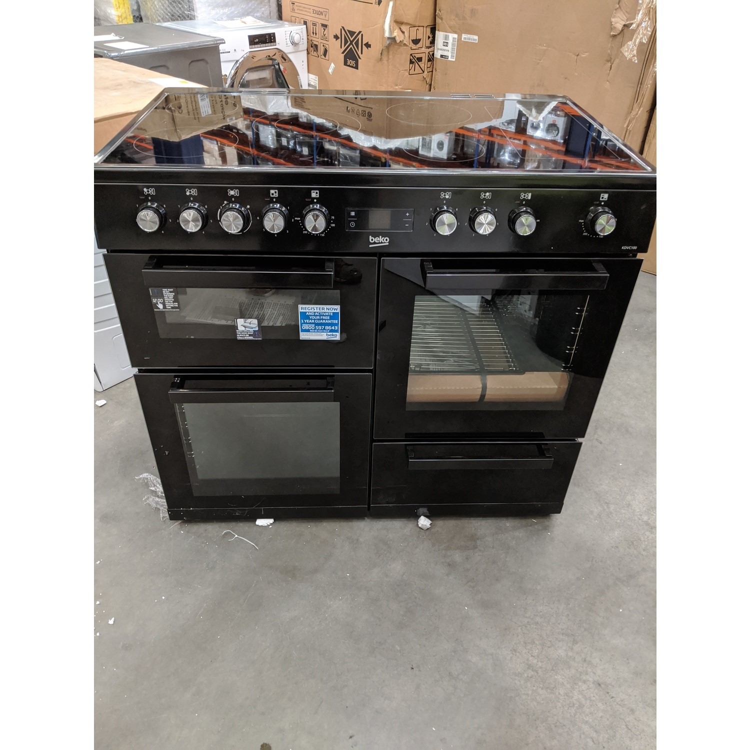 Beko kdvc100x 100cm top electric range cooker