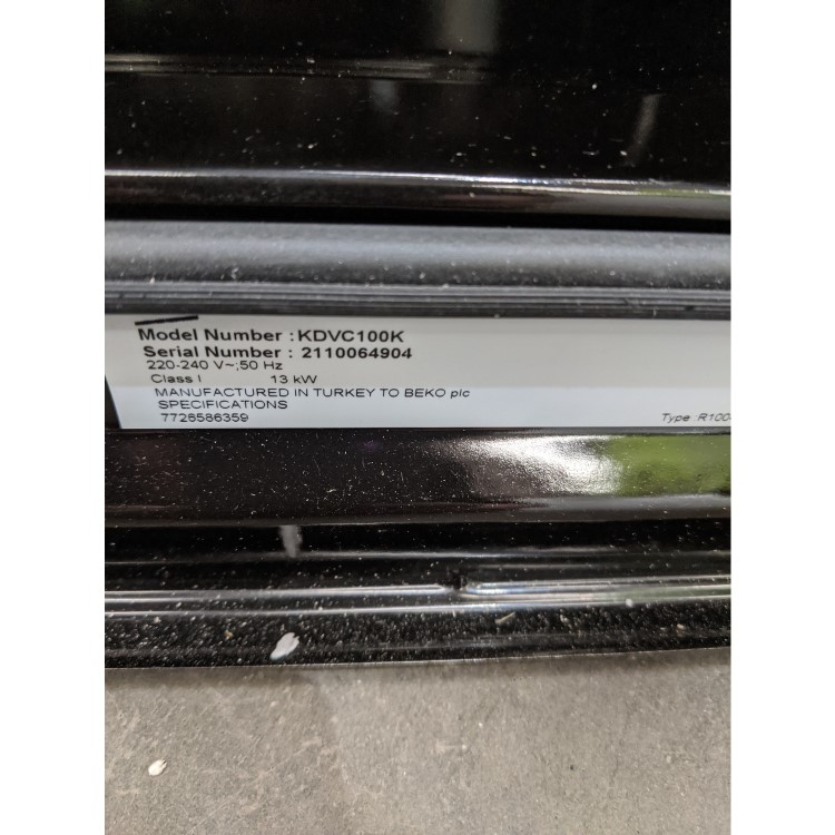 Refurbished Beko KDVC100K 100cm Electric Range Cooker with Ceramic Hob Black