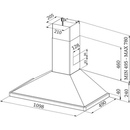 Rangemaster 110cm Chimney Hood - Stainless Steel