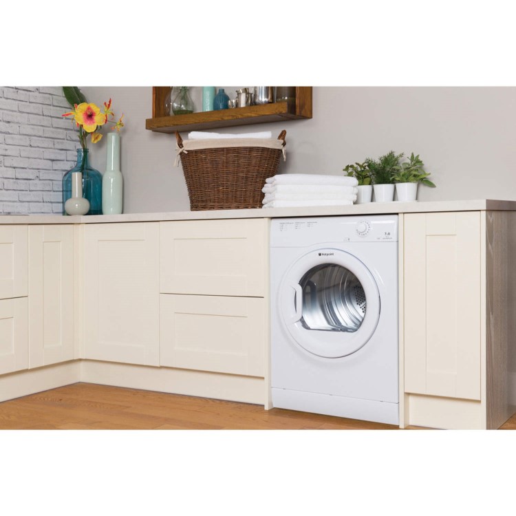 GRADE A1 - Hotpoint TVFM70BGP 7kg Freestanding Vented Tumble Dryer Polar White