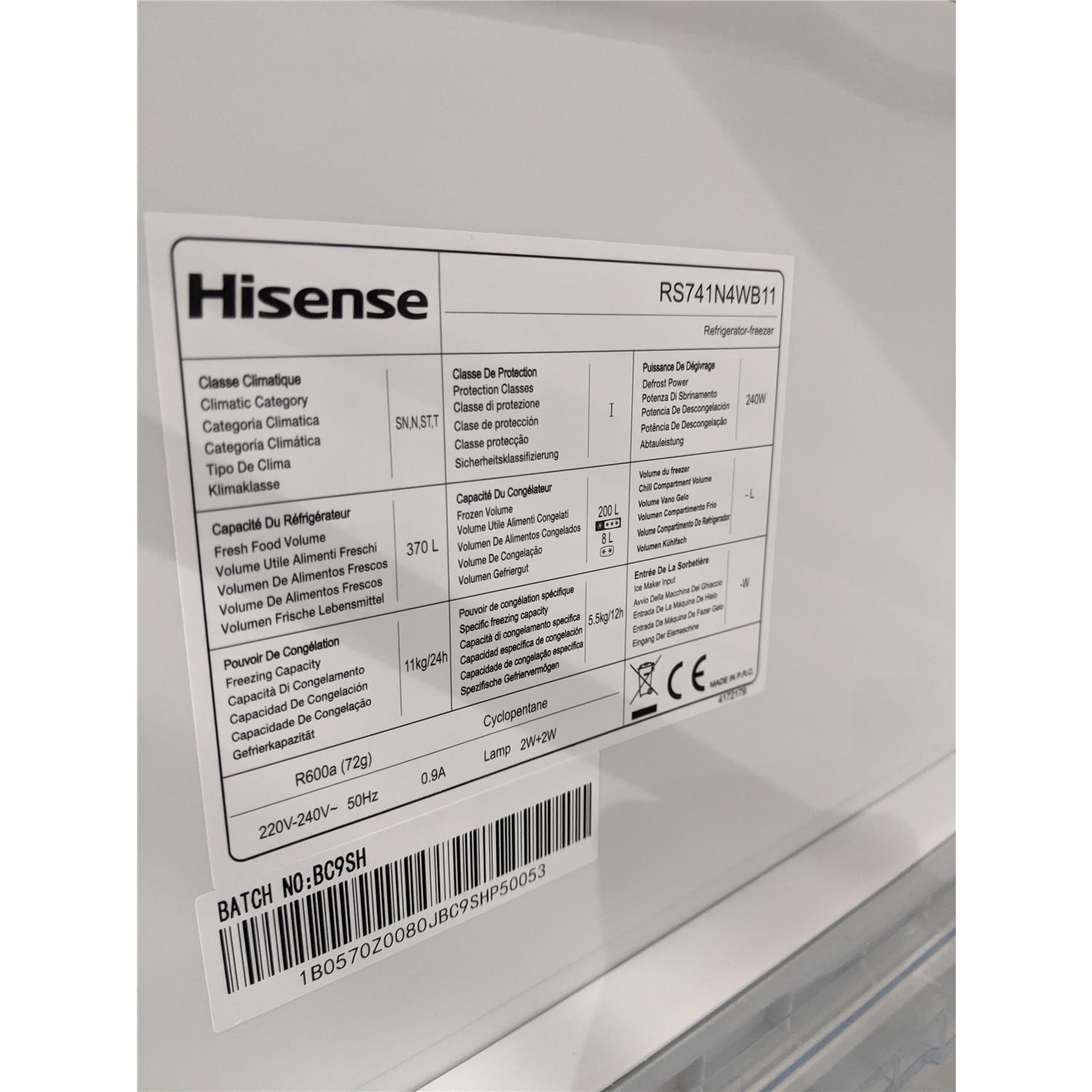 Refurbished Side By Side American Fridge Freezer Black 78079418/1