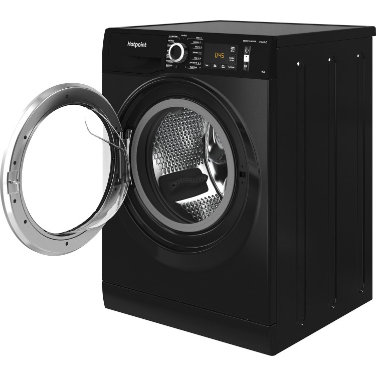 Refurbished Hotpoint NM11945BCAUKN Freestanding 9KG 1400 Spin Washing Machine Black
