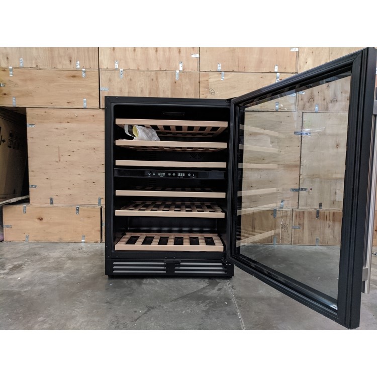 Refurbished electriQ EQWINE60BLFDZ Freestanding 51 Bottle Dual Zone Wine Cooler Black