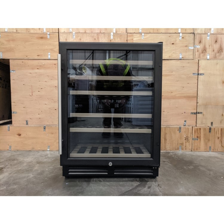 Refurbished electriQ EQWINE60BLFDZ Freestanding 51 Bottle Dual Zone Wine Cooler Black