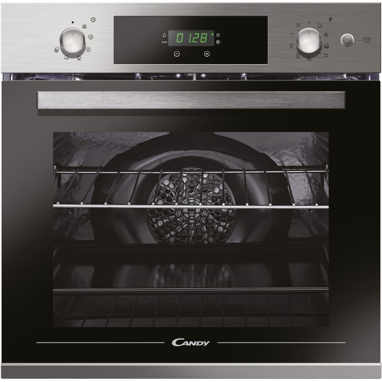 GRADE A3 - Candy FCPKS816X 70L Electric Single Oven With Pyrolytic Cleaning - Stainless Steel