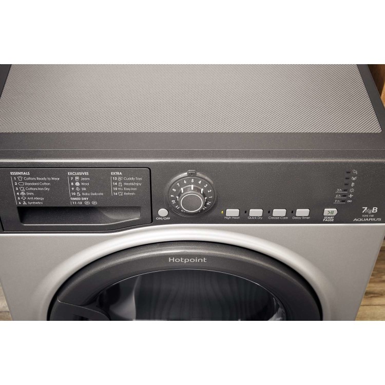 GRADE A2 - HOTPOINT TCFS73BGG Aquarius 7kg Freestanding Condenser Sensor Tumble Dryer Graphite