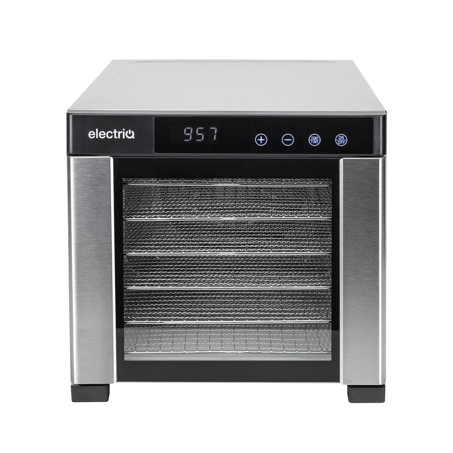 electriQ Digital Food Dehydrator & Dryer with 6 Shelves and 48 Hour Timer - Stainless Steel