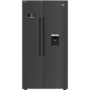 Beko 576 Litre Side By Side American Style Fridge Freezer  - Black Stainless Steel