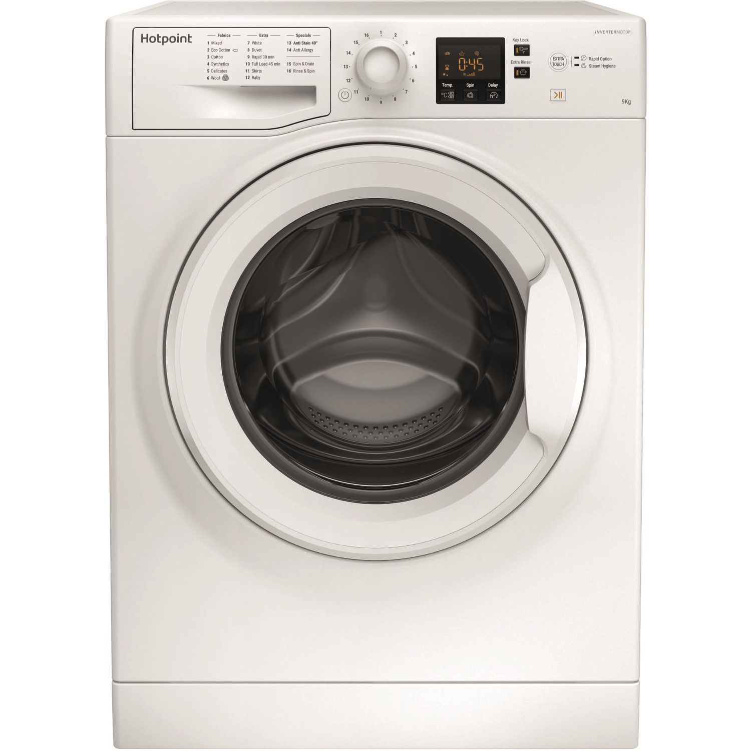 Refurbished Hotpoint NSWM943CWUKN Freestanding 9KG 1400 Spin Washing Machine White