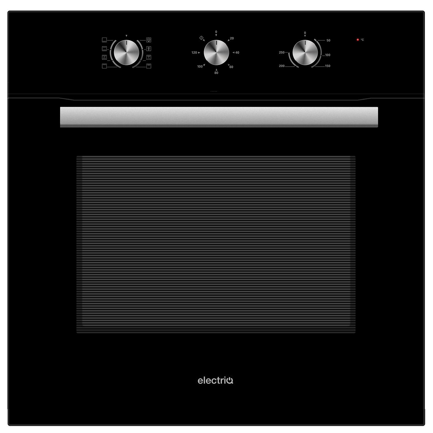 electriQ 65L 8 Function Plug In Fan Assisted Electric Single Oven - Black