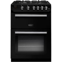 Refurbished Rangemaster 10727 Professional+ 60cm Double Oven Gas Cooker Black And Chrome