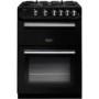 GRADE A2 - Rangemaster 10727 Professional+ 60cm Double Oven Gas Cooker Black And Chrome