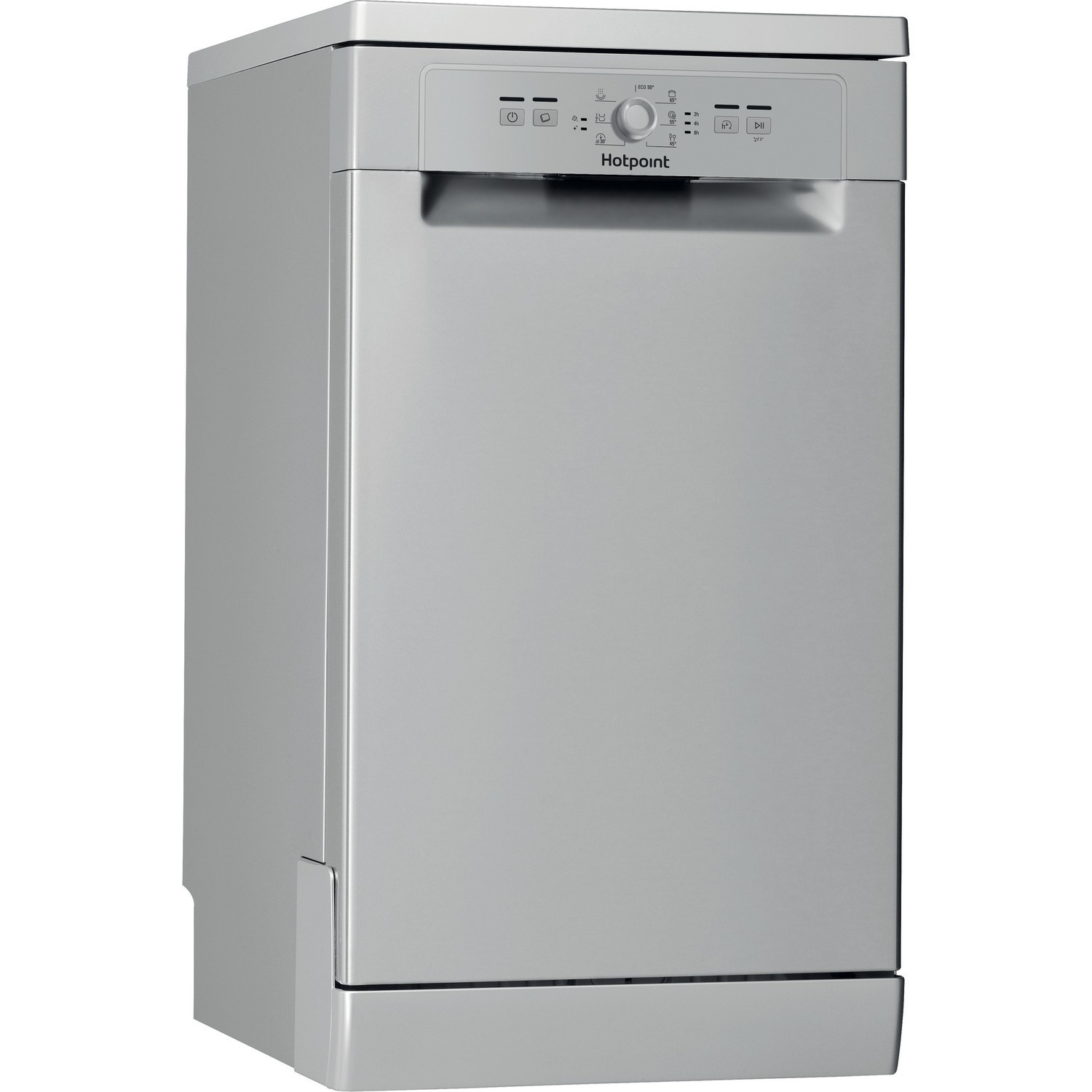 Refurbished Hotpoint Aquarius HSFE1B19SUKN 10 Place Freestanding Dishwasher Silver