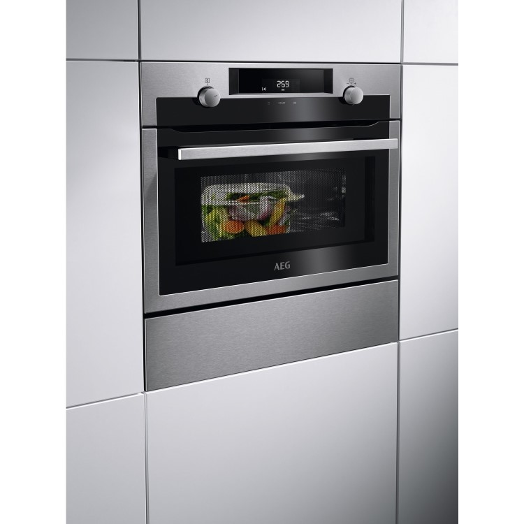 AEG 42L 1000W Built-in Microwave & Grill - Stainless Steel