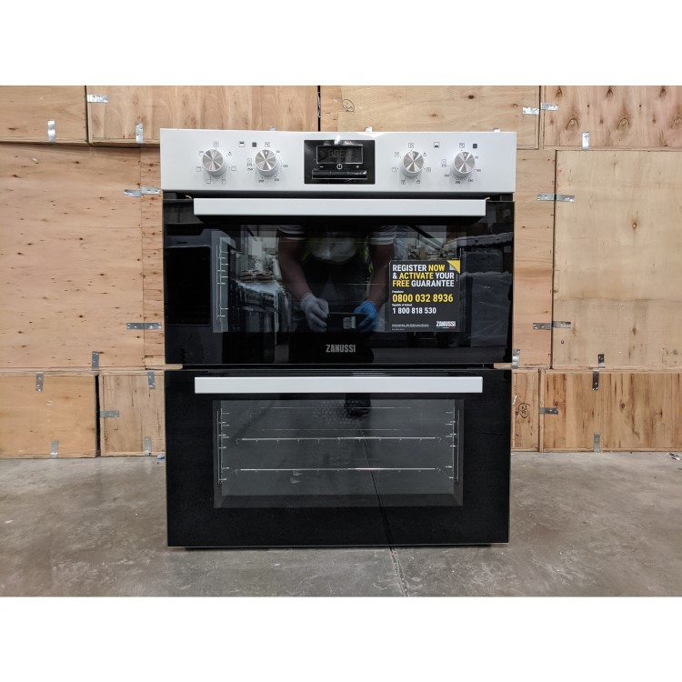 Refurbished Zanussi ZOF35601WK 60cm Double Built Under Electric Oven with Catalytic Liners White