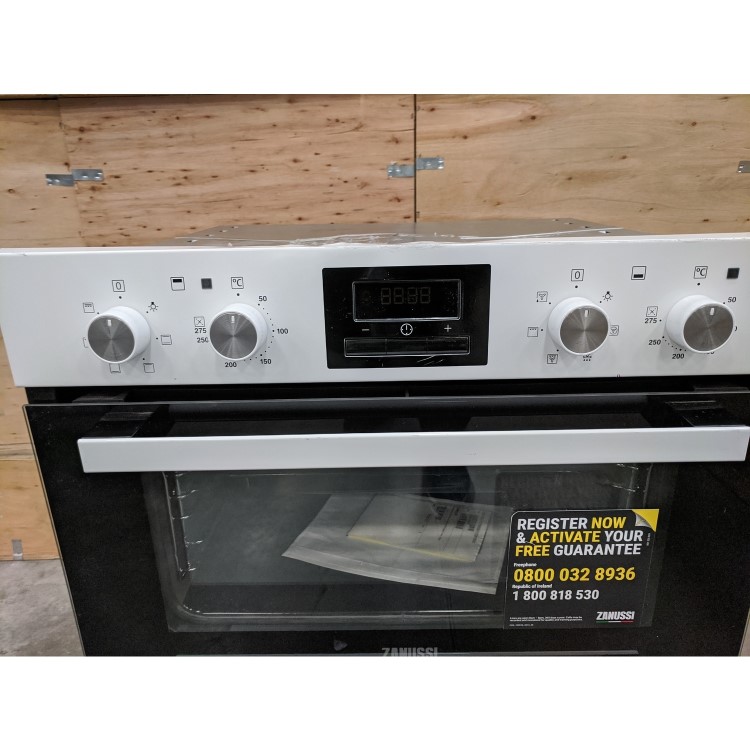 Refurbished Zanussi ZOF35601WK 60cm Double Built Under Electric Oven with Catalytic Liners White