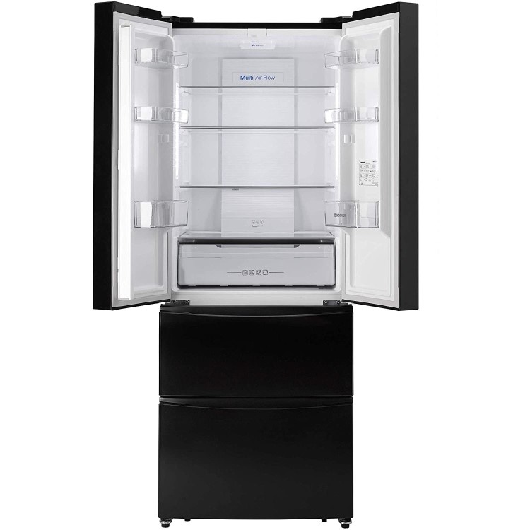 Refurbished Hoover HMN7182IXK Freestanding 404 Litre 60/40 Frost Free Fridge Freezer Black