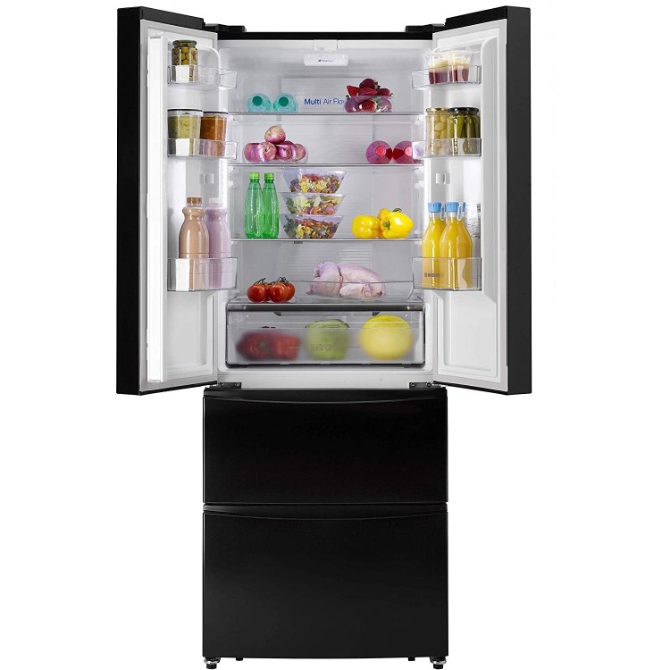 Refurbished Hoover HMN7182IXK Freestanding 404 Litre 60/40 Frost Free Fridge Freezer Black