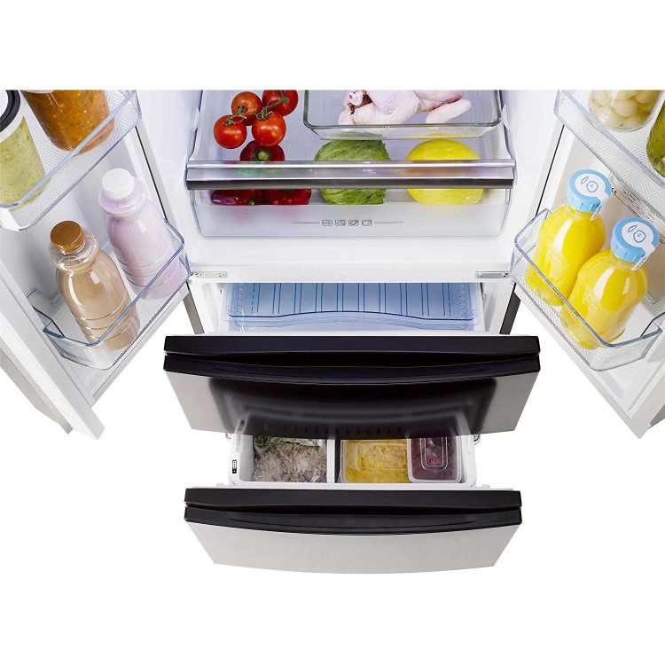 Refurbished Hoover HMN7182IXK Freestanding 404 Litre 60/40 Frost Free Fridge Freezer Black
