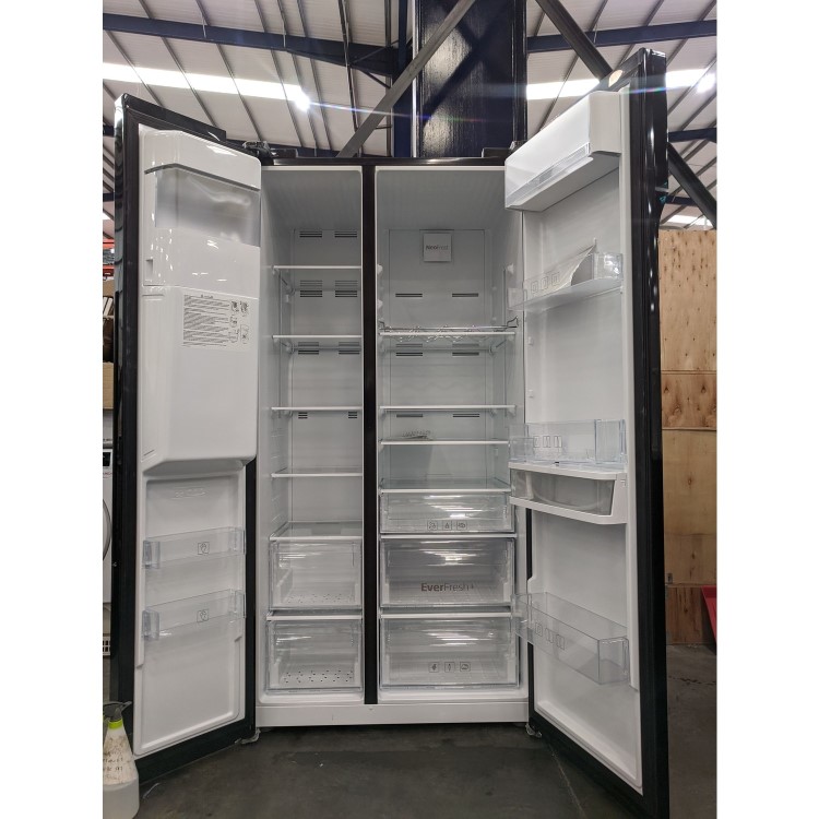 Refurbished Beko ASGN542B Freestanding 344 Litre 50/50 Frost Free American Fridge Freezer Black
