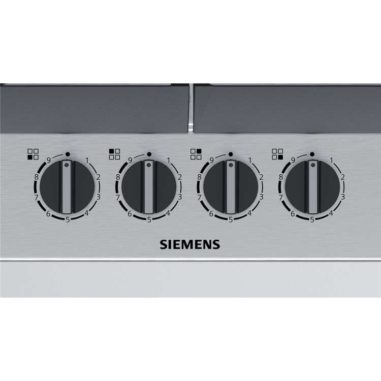 Siemens iQ500 58cm 4 Burner Gas Hob with Wok Burner - Stainless Steel