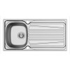 Single Bowl Chrome Stainless Steel Kitchen Sink with Reversible Drainer - Essence Ava