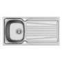 Single Bowl Chrome Stainless Steel Kitchen Sink with Reversible Drainer - Essence Ava