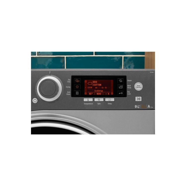 GRADE A3 - Hotpoint RD966JGD 9kg Wash 6kg Dry Freestanding Washer Dryer Graphite