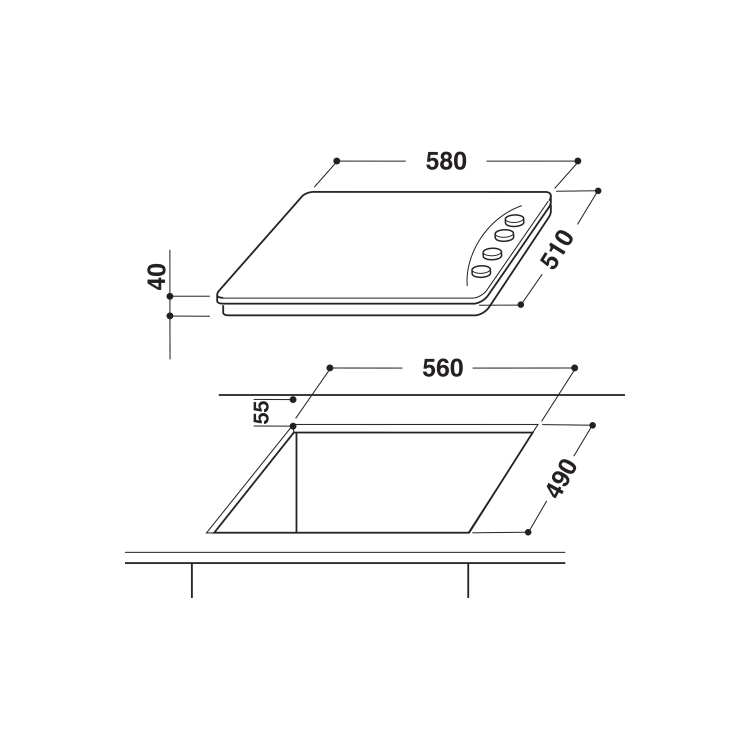 Refurbished Indesit TI60X 60cm Four Zone Solid Plate Electric Hob - Stainless Steel